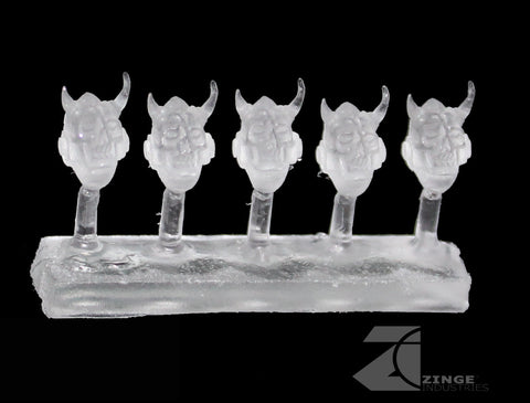 Transparent Daemon Skull Helmets / Heads x5 Post Human Scale-Infantry-Photo1-Zinge Industries