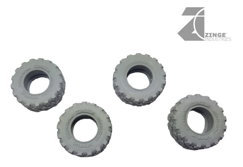 Tyres - 27mm Military Tyre X 4 Sprue-Vehicle Accessories-Photo1-Zinge Industries