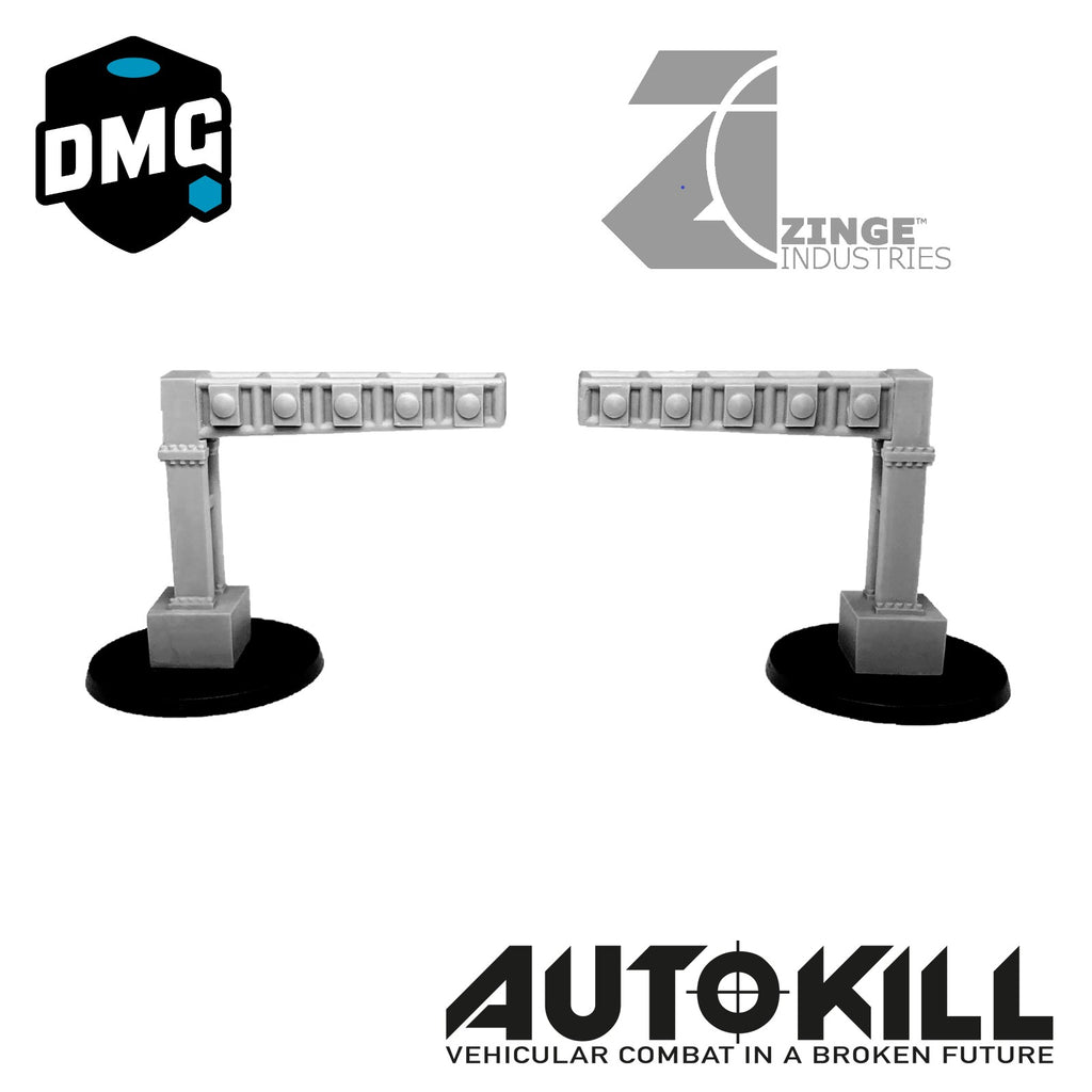 AutoKill or Gaslands Race Posts - Traffic Light Posts x2 - 20mm Scale-Vehicle Accessories-Photo1-Zinge Industries